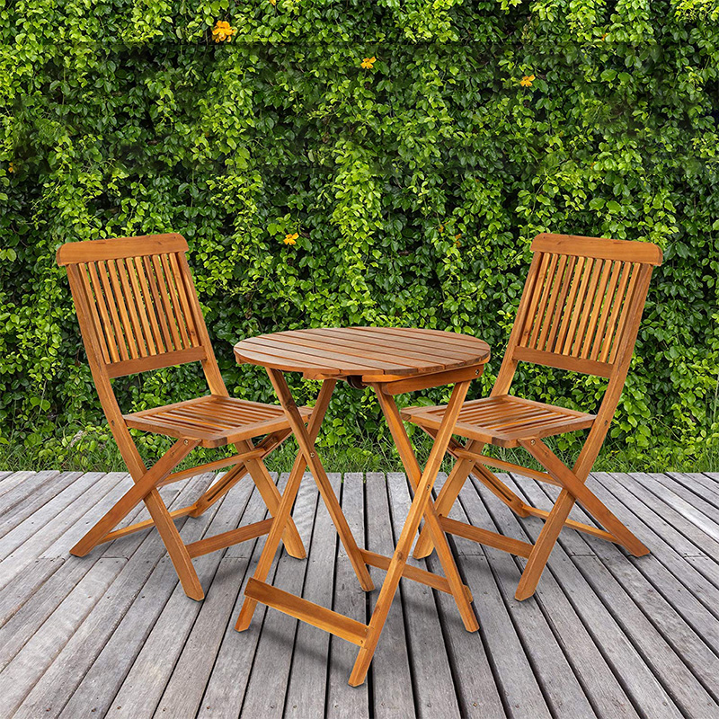 3-Piece Bistro Set w/ Folding Table, 2 Chairs