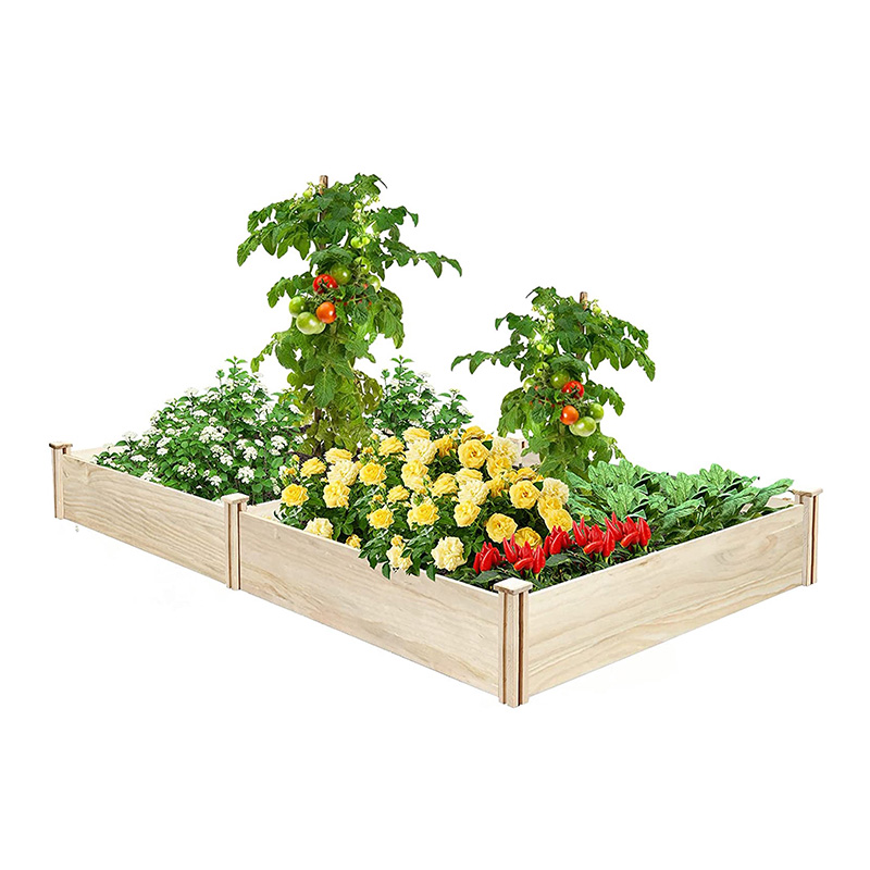 Raised Garden Bed 8×4×1FT Wooden Garden Bed Elevated Planter Box Outdoor Garden Raised Bed Kit for Vegetable Flower Herb Gardening Backyard Patio Natural Wood