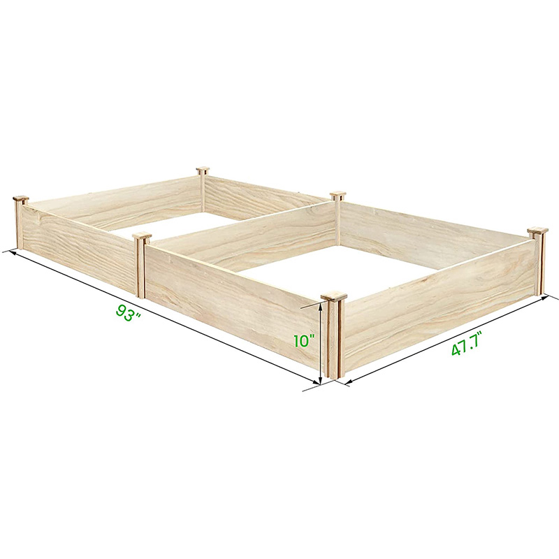 Raised Garden Bed 8×4×1FT Wooden Garden Bed Elevated Planter Box Outdoor Garden Raised Bed Kit for Vegetable Flower Herb Gardening Backyard Patio Natural Wood