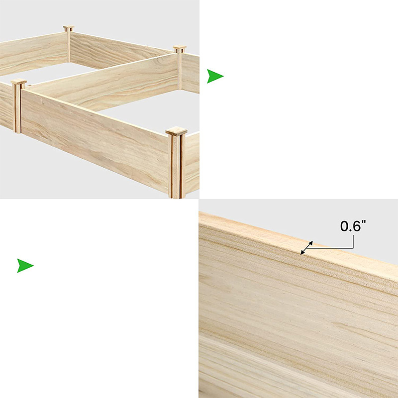 Raised Garden Bed 8×4×1FT Wooden Garden Bed Elevated Planter Box Outdoor Garden Raised Bed Kit for Vegetable Flower Herb Gardening Backyard Patio Natural Wood