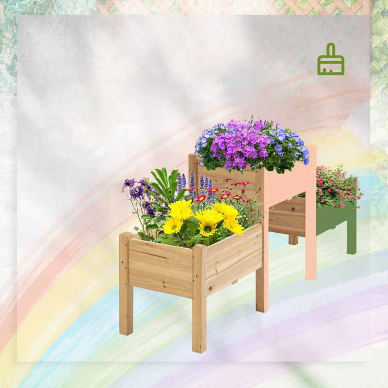 3 Tier Raised Garden Bed Freestanding Planter Box for Vegetables, Herb, Flowers