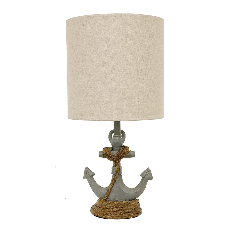 Coastal Style Table Lamp, Antique Iced Blue