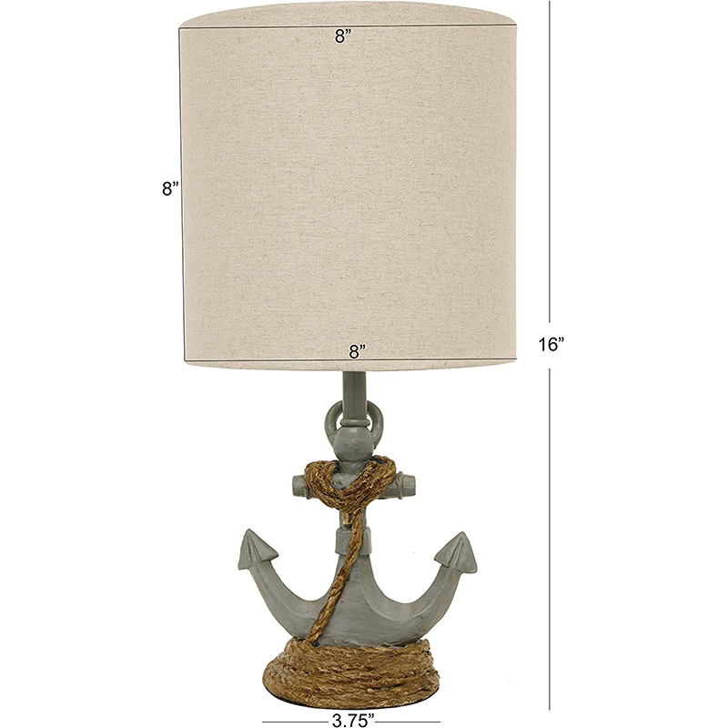 Coastal Style Table Lamp, Antique Iced Blue