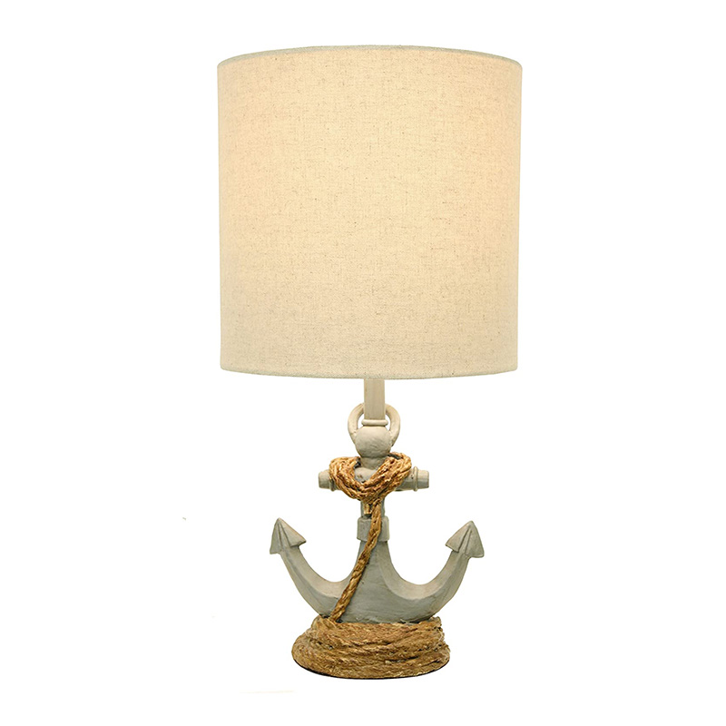 Coastal Style Table Lamp, Antique Iced Blue