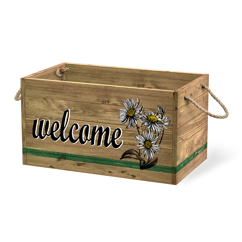 Wood Storage Crate for Organization and Storage, 3 Pack, Brown