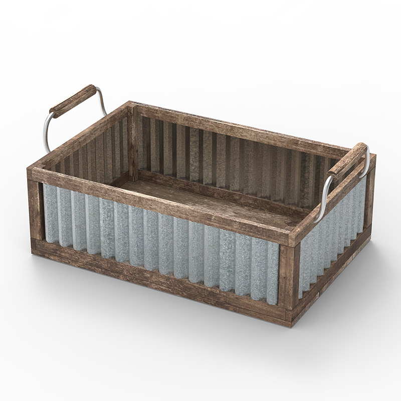 Wood Storage Crate for Organization and Storage, 3 Pack, Brown