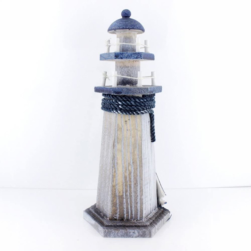 Sail Boat Wooden Lighthouse 10.6' High Nautical Themed Rooms Lighthouse Home Decor
