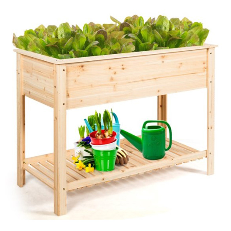 Wooden Raised Vegetable Garden Bed Elevated Grow Vegetable Planter