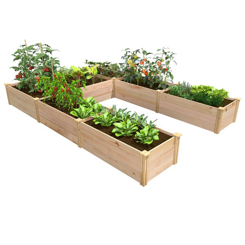 Raised Garden Bed 8×4×1FT Wooden Garden Bed Elevated Planter Box Outdoor Garden Raised Bed Kit for Vegetable Flower Herb Gardening Backyard Patio Natural Wood