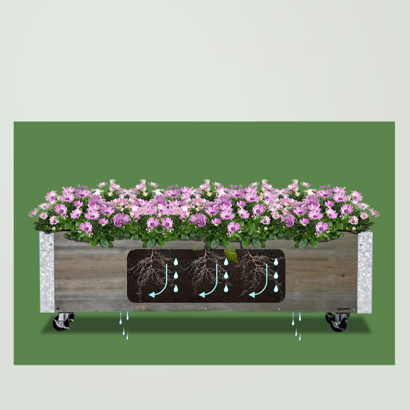Raised Garden Bed 48x24x32in Mobile Elevated Wood Planter w/ Lockable Wheels, Storage Shelf, Liner
