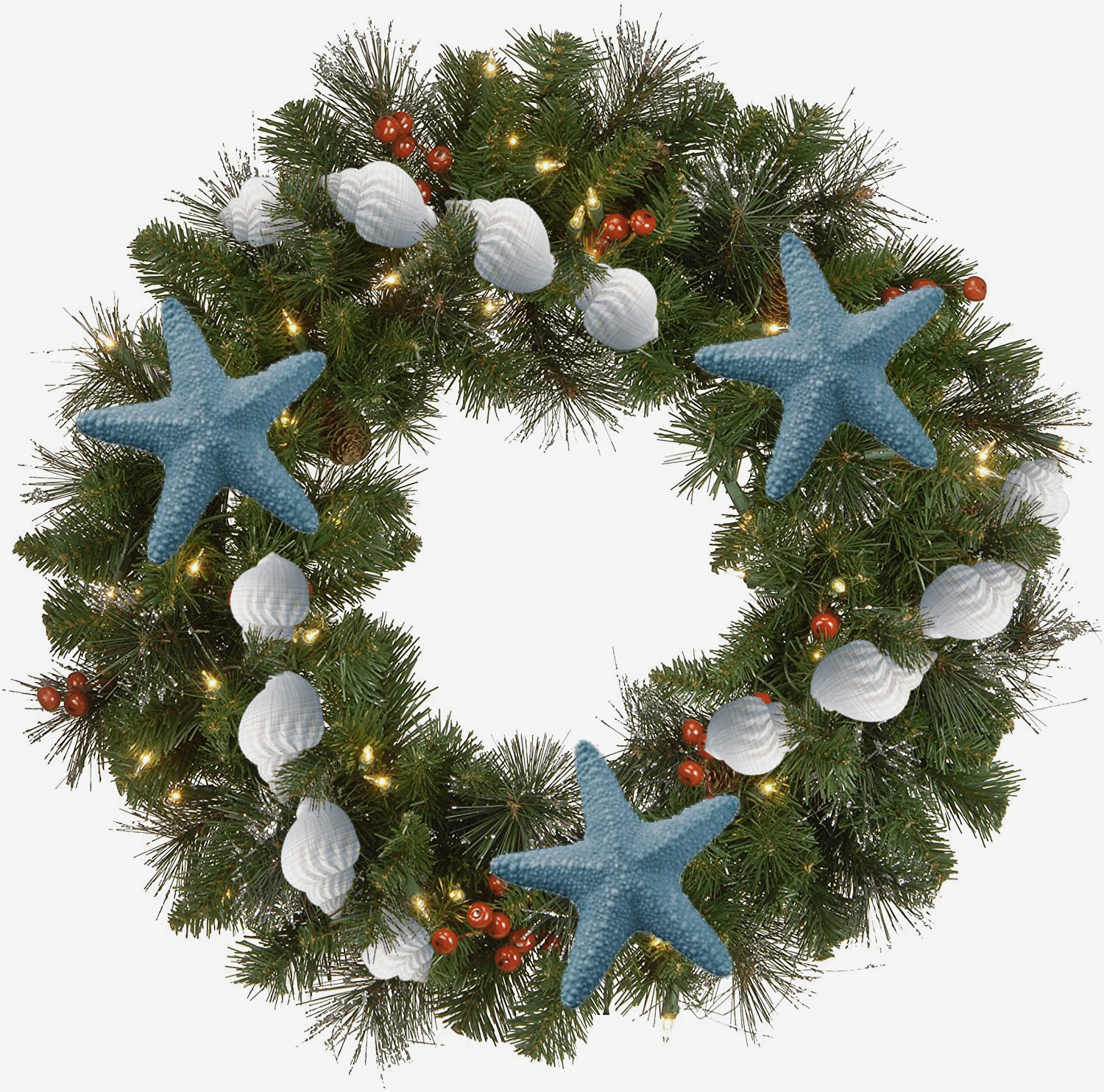 Lixincrafts seaside sanctuary decor, sea style decor,Shell Wreath