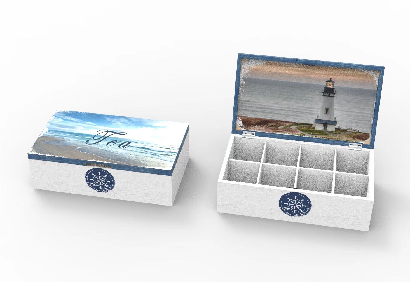 Lixincrafts seaside sanctuary decor, sea style decor,tea box