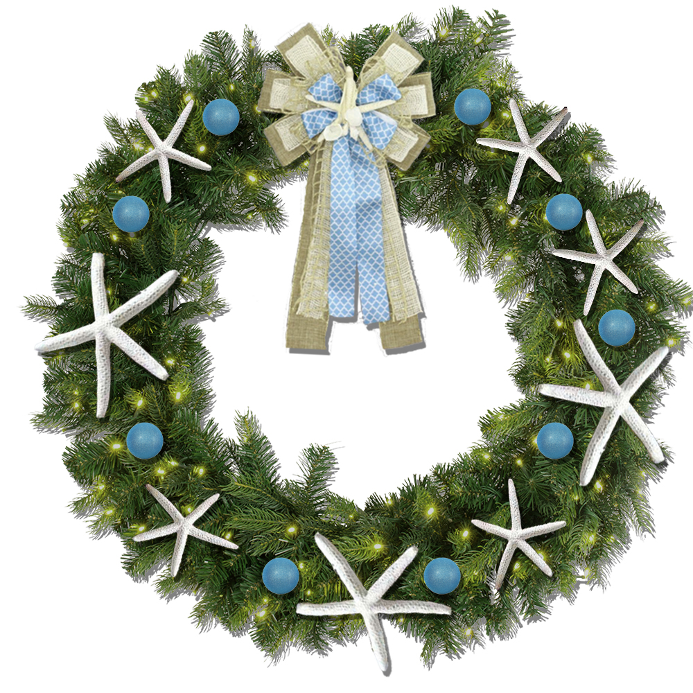 Lixincrafts seaside sanctuary decor, sea style decor,Shell Wreath