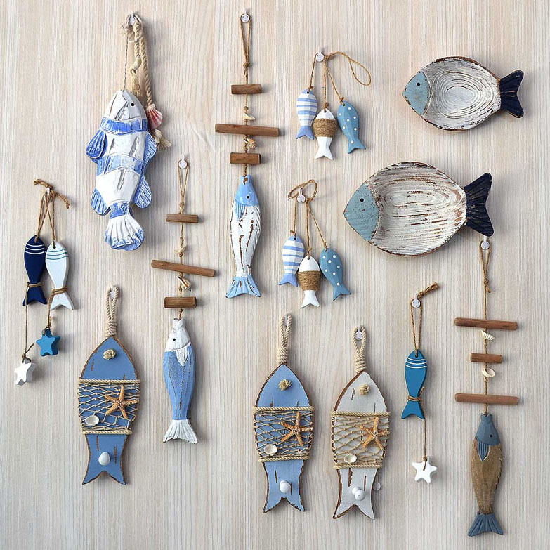 Lixincrafts seaside sanctuary decor, sea style decor,Ship Wheel -fish decor