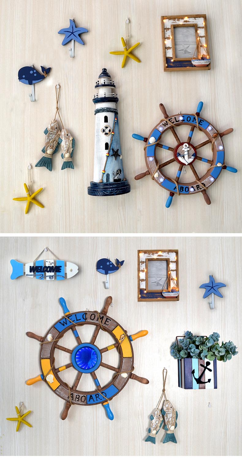 Lixincrafts seaside sanctuary decor, sea style decor,Ship Wheel 