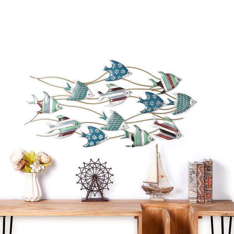 Lixincrafts seaside sanctuary decor, sea style decor,Ship Wheel -fish decor
