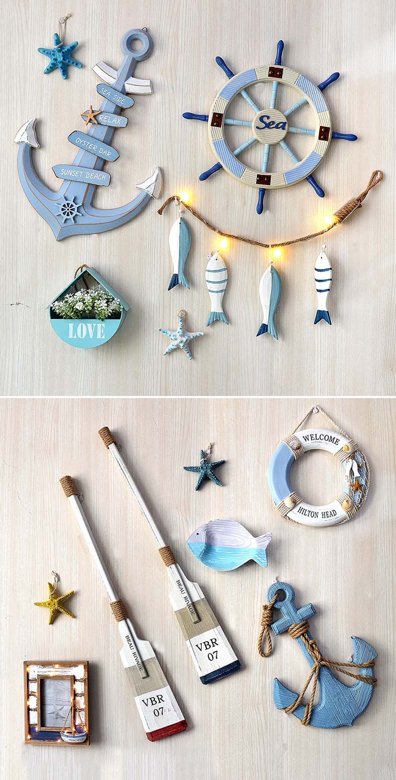 Lixincrafts seaside sanctuary decor, sea style decor,Ship Wheel 