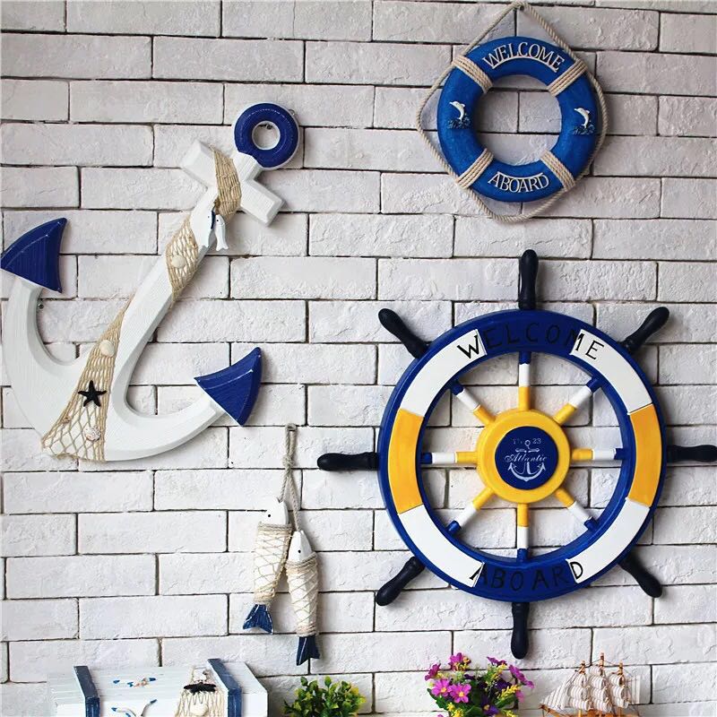 Lixincrafts seaside sanctuary decor, sea style decor,Ship Wheel 