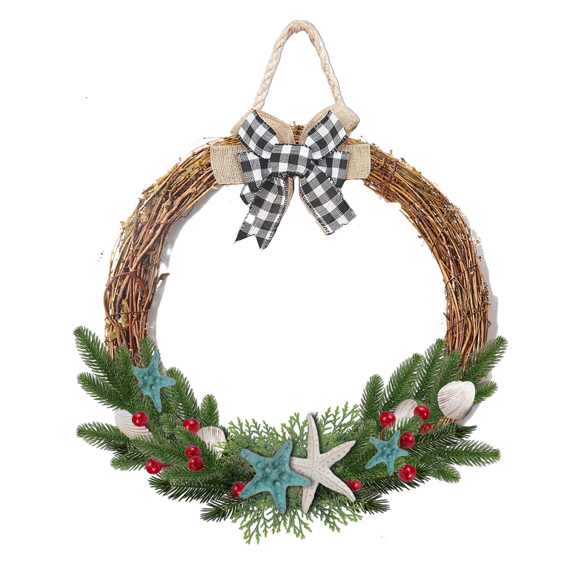Lixincrafts seaside sanctuary decor, sea style decor,Shell Wreath