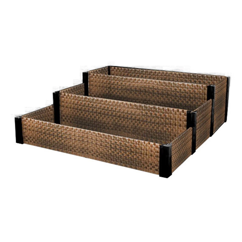 Indoor/Outdoor Rattan Flower Planter Box with Tool Storage Rack Below and Sturdy Elevated Work Area 28' H