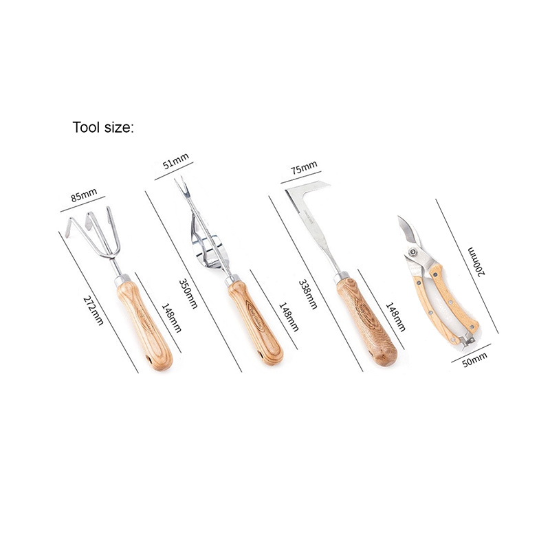 LXG112224 Stainless Steel Garden Digging Hand Tools Set With Bag And Apron