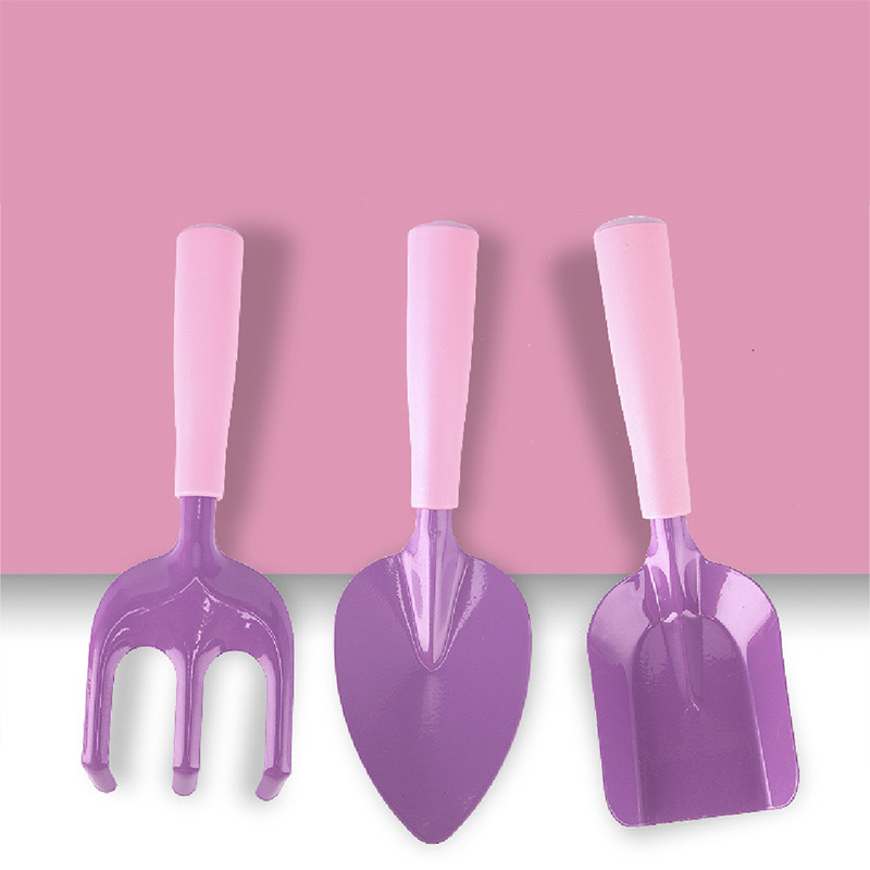 Pink And Purple Garden Tool Set for Girls with Gloves Tool Bag Watering Can