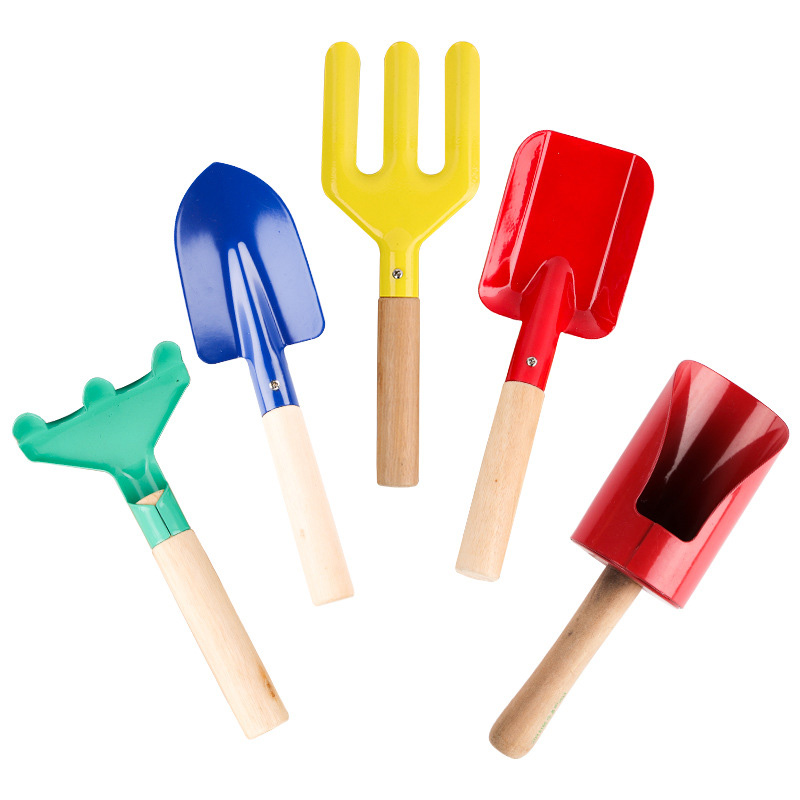 Colorful Garden Tools Mini Trowel Rake Shovel with Wooden Handle