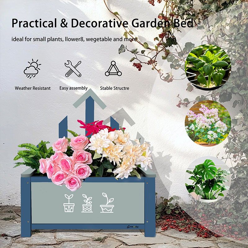Fence Frame Flower Box Planting Bed For Outdoor